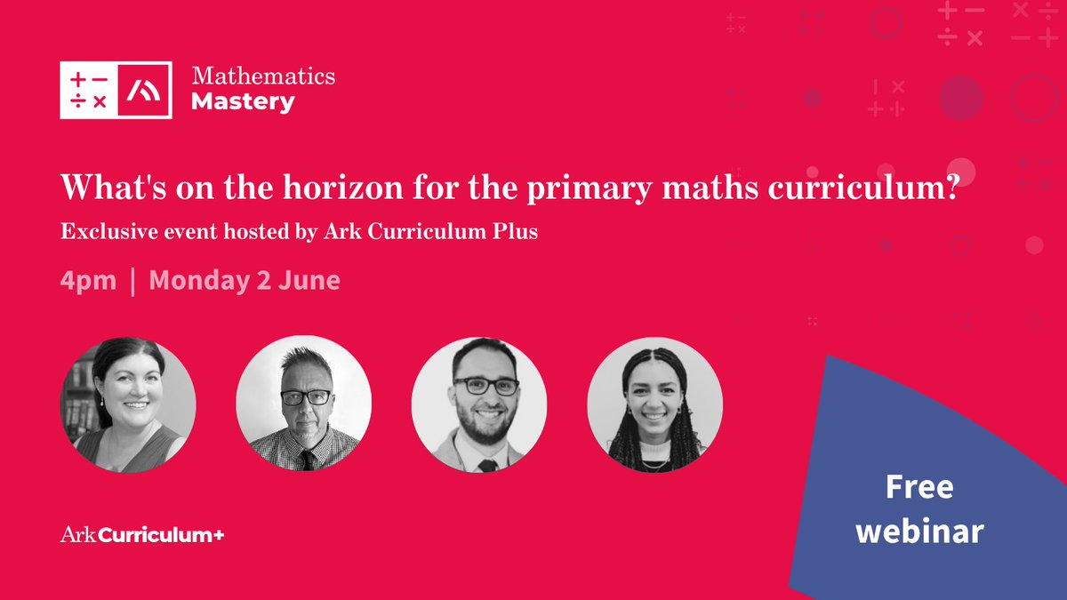 MathsMastery's tweet photo. You’re invited to our primary maths curriculum panel event on 2 June!
Our expert panellists will be talking about the Curriculum & Assessment Review and Maths Horizons reports. Book a place now to join us: https://t.co/D5COwafc5I
#mathsmastery #mathscurriculum #mathspedagogy https://t.co/gOyWTdebIM