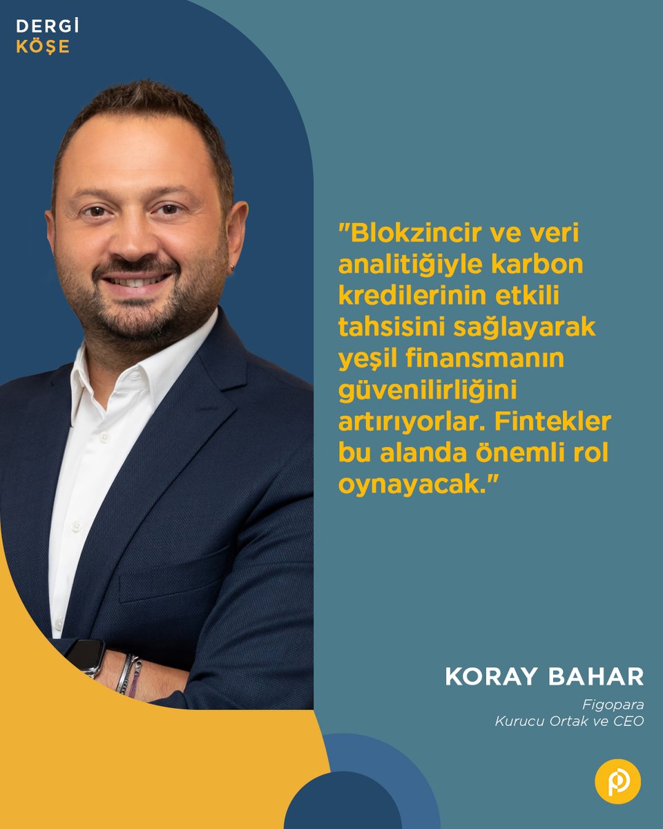 Figopara Kurucu Ortak ve CEO'su <a href="/KorayBahar/">Koray Bahar</a>  yazdı: Fintekler, sürdürülebilir finansın dinamik oyuncusu olabilir 👉l24.im/dCRiew