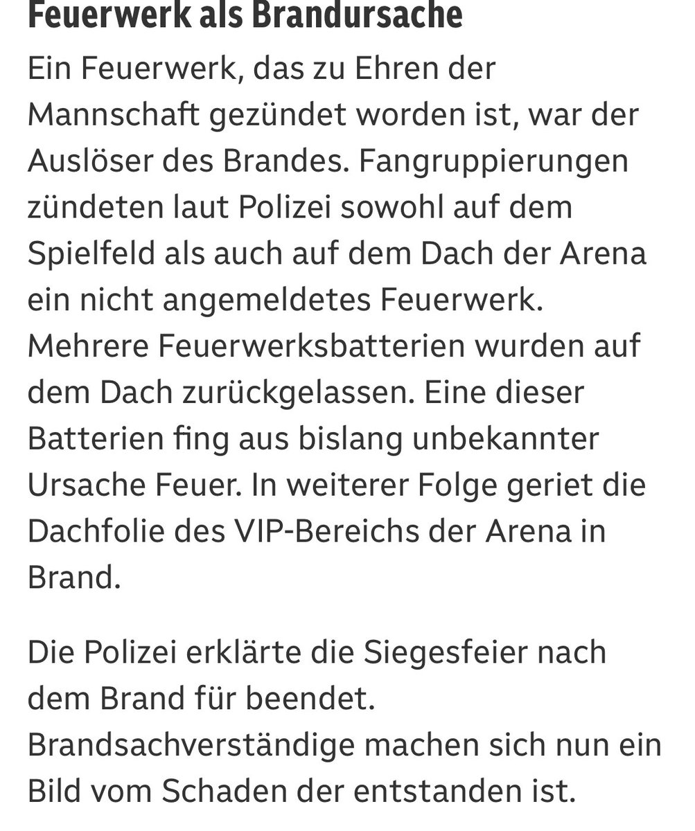 Das gibt es auch nur in Wolfsberg. 😅

„Die Polizei erklärte die Siegesfeier nach dem Brand für beendet.“