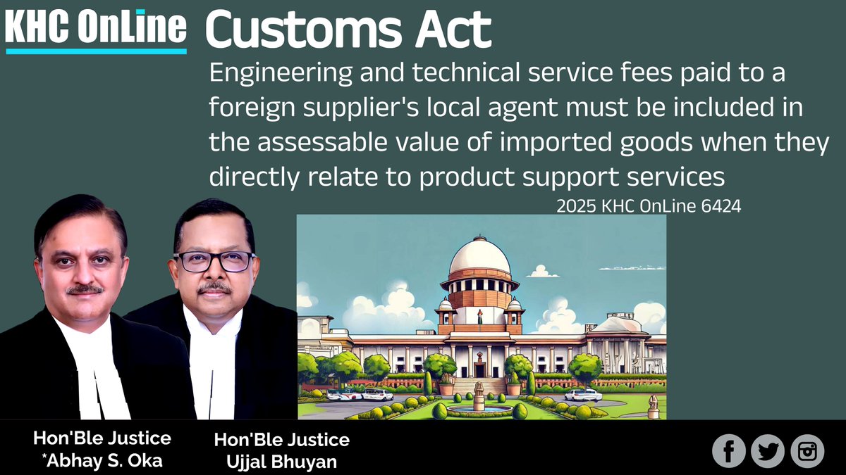 khconline1's tweet image. #CustomsAct #AssessableValue #ImportedGoods #ServiceFees #ForeignSupplier #LocalAgent #ProductSupport #CustomsValuation #ImportDuty #InternationalTrade #Ernakulam