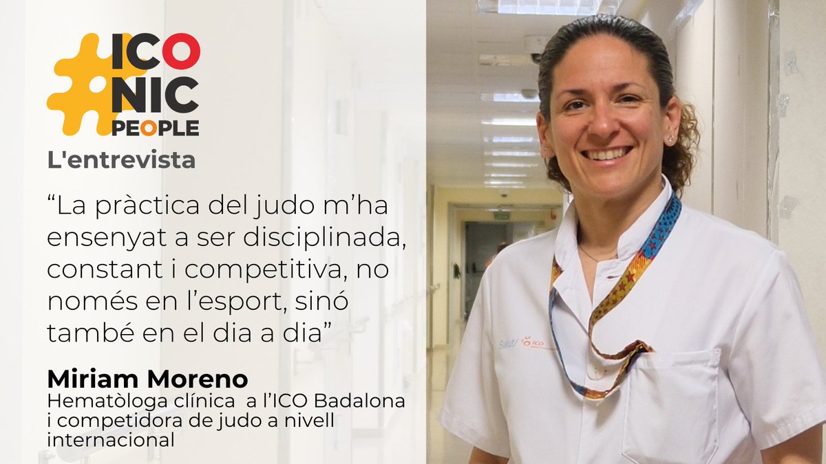 La Míriam Moreno, hematòloga a l’<a href="/ICO_oncologia/">Institut Català d'Oncologia</a>  Badalona i judoka des de petita, uneix dues grans passions: la medicina i el judo 🩺🥋
Valors com la constància i el respecte l’acompanyen dins i fora de l’hospital.
La vols conèixer?
ico.gencat.cat/.../noticia/co…
#ICONICpeople