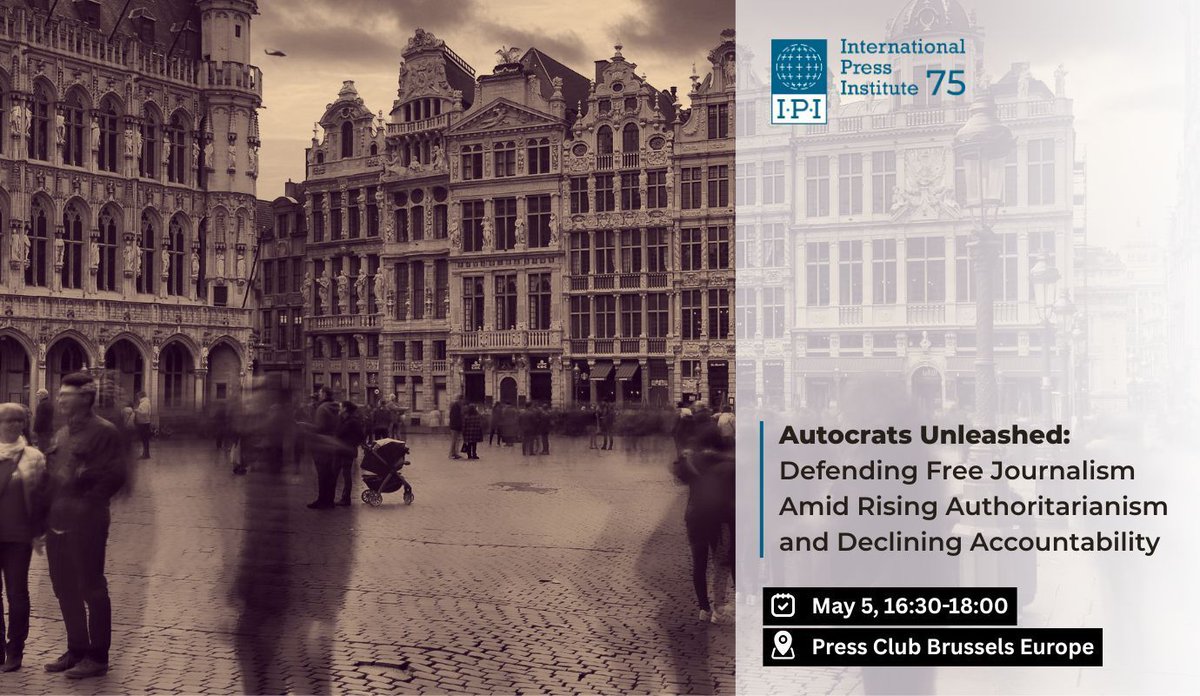IPI - The Global Network for Independent Media (@globalfreemedia) on Twitter photo Journalists are under pressure as protests rise against autocratic rule. Join us in Brussels to discuss how the international community can respond to the multiple crises facing #PressFreedom. #WPFD2025 
📅 May 5, 16:30
📍 Press Club Brussels Europe
👉 buff.ly/xJLn0Yp Journalists are under pressure as protests rise against autocratic rule. Join us in Brussels to discuss how the international community can respond to the multiple crises facing #PressFreedom. #WPFD2025 
📅 May 5, 16:30
📍 Press Club Brussels Europe
👉 buff.ly/xJLn0Yp