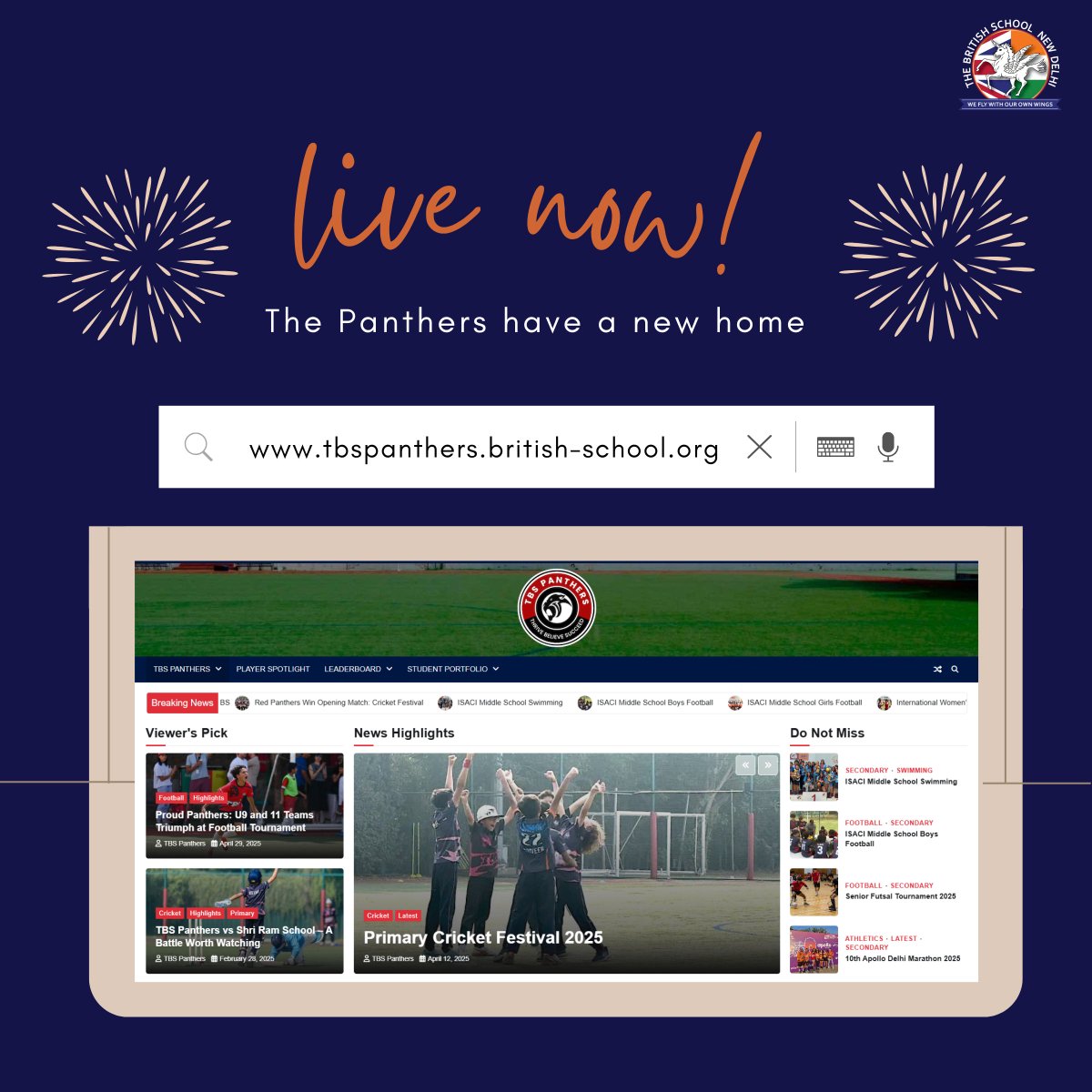 TBS_Delhi's tweet image. Introducing the Panthers website — your new home for all TBS sports news, results, photos and more! 🏆⚽🏀Stay updated with everything Panther: tbspanthers.british-school.org 

#TBSDelhi #TBSCommunity #TBSPanthers
