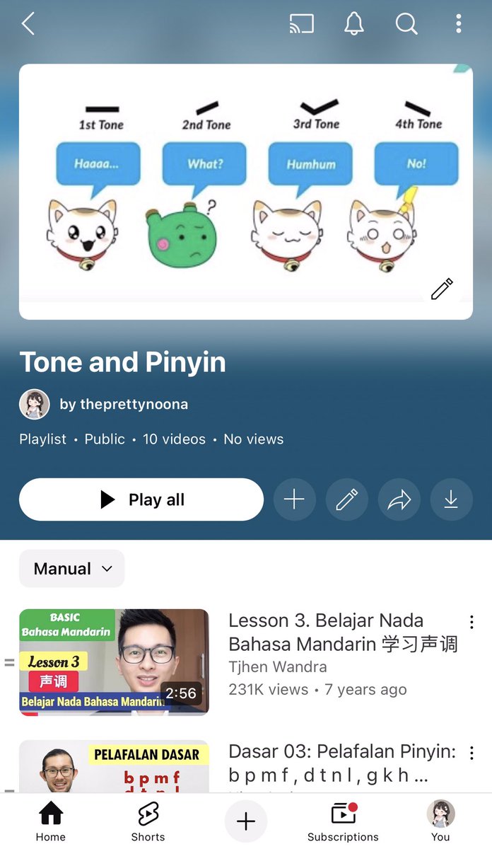 untuk yg belum ada basic mandarin, sebelum belajar HSK 1 kalian wajib belajar tone dan pinyin. waktu aku pertama kali les juga diajarkan ini dulu, karena ini hal paling mendasar. aku udah buatin playlistnya ya, bisa kalian cek di link di bio aku
