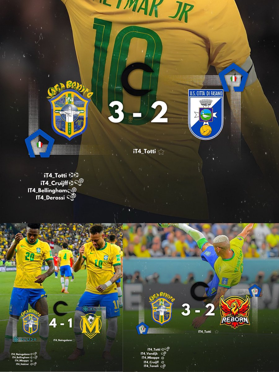 Joga Bonito IT4 (@jogabonitoit4) on Twitter photo โฑ๏ธ| FULL TIME
๐<a href="/proleagueitalia/">ProLeague Italia</a>
๐<a href="/eLUDO_official/">eLUDO</a>
#Tifojogaemenevanto
๐๏ธ<a href="/CREATIVITY_NAME/">CREATIVITY COVE</a> โฑ๏ธ| FULL TIME
๐<a href="/proleagueitalia/">ProLeague Italia</a>
๐<a href="/eLUDO_official/">eLUDO</a>
#Tifojogaemenevanto
๐๏ธ<a href="/CREATIVITY_NAME/">CREATIVITY COVE</a>