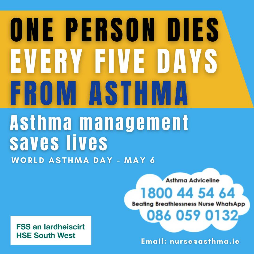 ➡️Asthma management saves lives! call the adviceline today 1800445464 or message a nurse on Beating Breathlessness Whatsapp service for free expert support.
Visit asthma.ie
#asthma
#WorldAsthmaDay