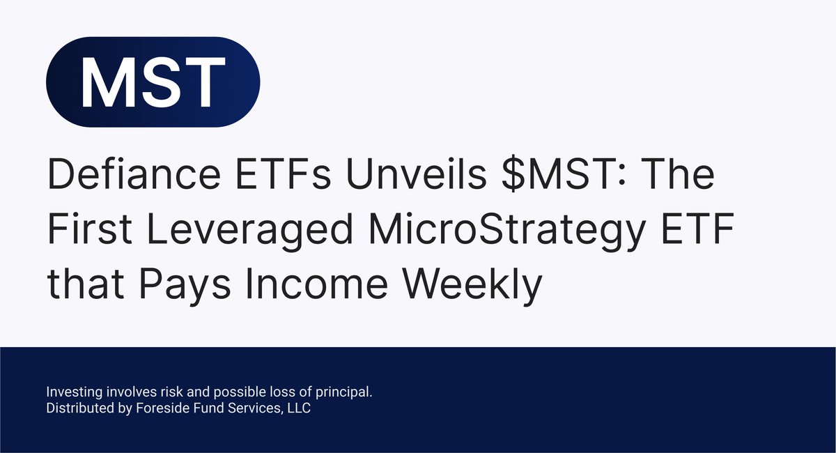 Defiance ETFs has launched $MST, an innovative exchange-traded fund (ETF) that combines leveraged exposure to MicroStrategy Incorporated (NASDAQ: MSTR) aiming for a unique weekly income payout feature. This ETF is the first of its kind, designed to offer retail investors both