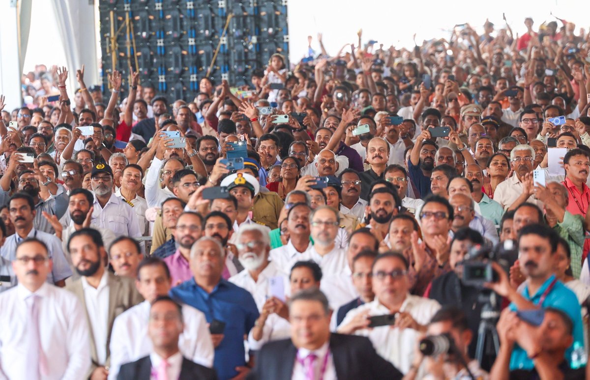 BJP4India's tweet photo. PM Shri @narendramodi inaugurated the Vizhinjam Port, country's first dedicated container transshipment port, in Kerala. 

Glimpses from the event ⬇️ https://t.co/hcc7muitlm