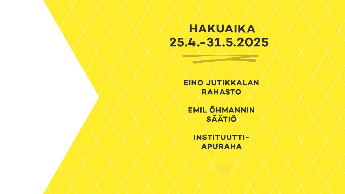 Huomio humanistisen ja yhteiskuntatieteellisen alan tutkija! Tutustu avoimiin apurahahakuihimme, haut päättyvät 31.5.2025 👉 acadsci.fi/apurahat-ja-pa…

#apurahat #tutkimus #tiede