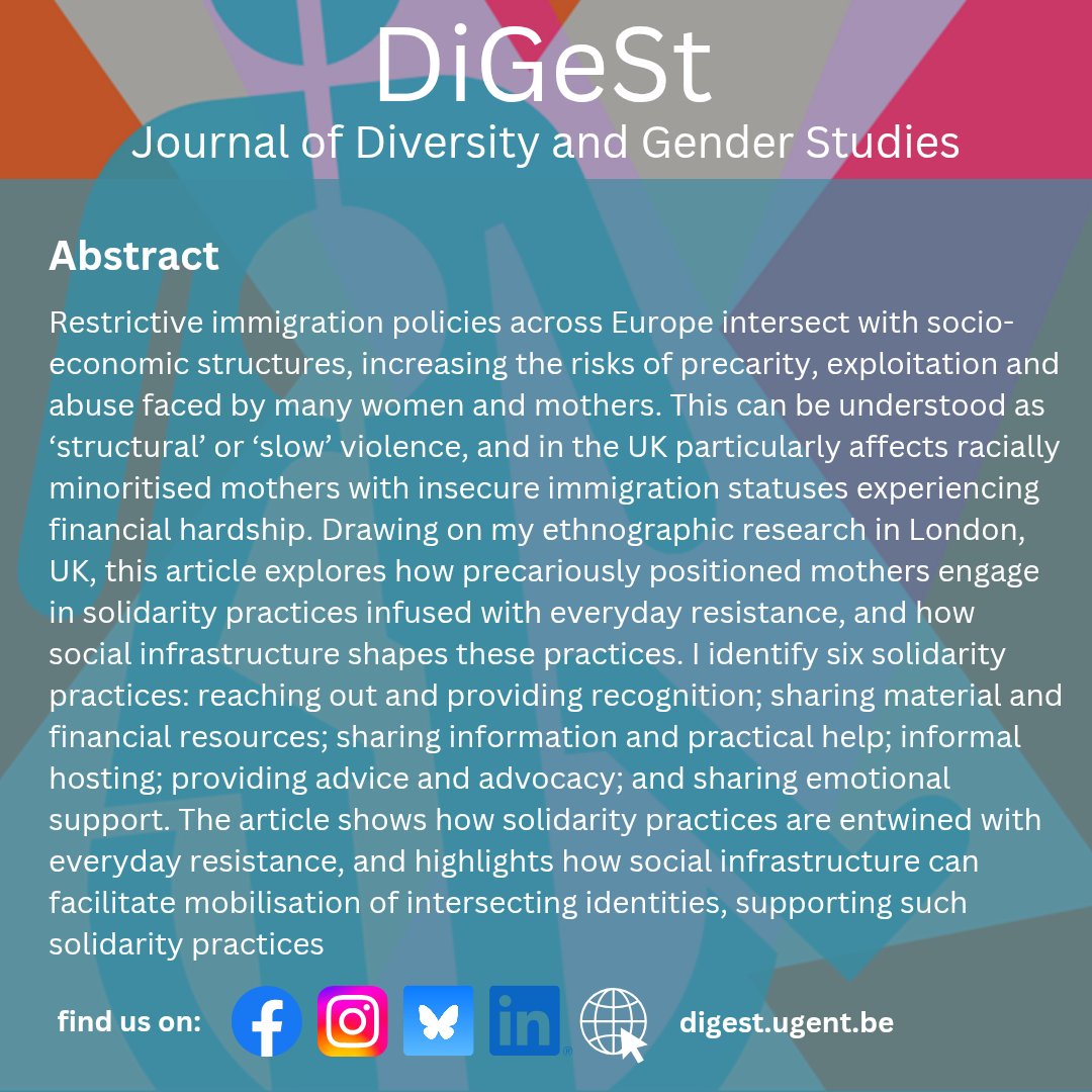 During her ethnographic research in London, UK, Rachel Benchekroun analysed Everyday Resistance and Solidarity Practices between precariously positioned mothers. Want to read more? Check the article on digest.ugent.be (link in bio) 📌
