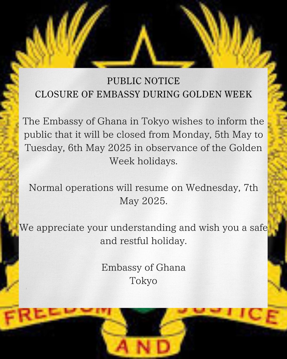 Embassy of Ghana Tokyo tweet media