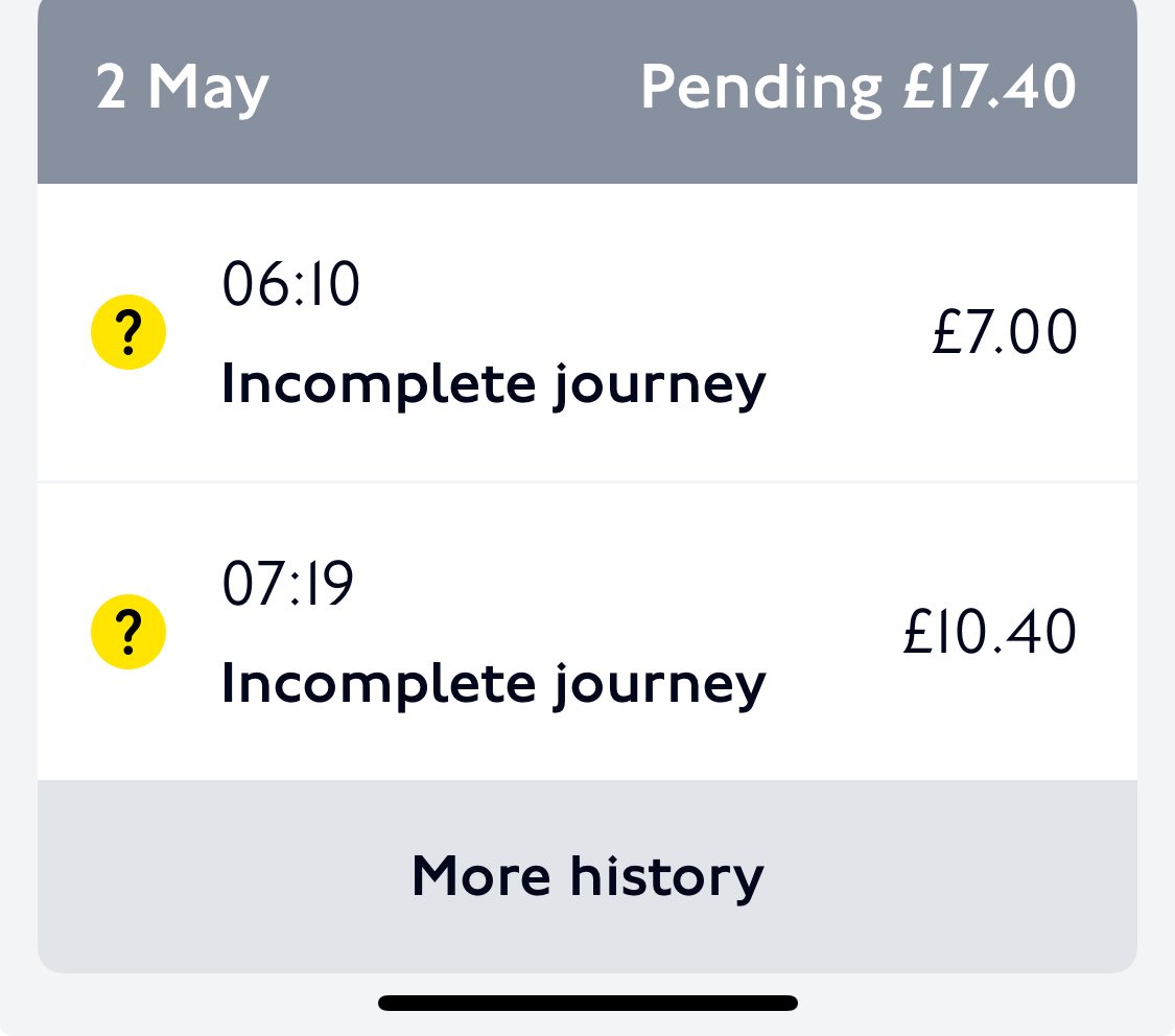 EmmaLouRoscoe's tweet photo. @TfL please help!!! I tapped in at Hillingdon this morning but all trains being terminated at Harrow on the Hill due to overrun engineering works headed back to Hillingdon &amp; tapped back out but £17.40 is pending on my account! How long before this is adjusted? https://t.co/8QwMCslN7V