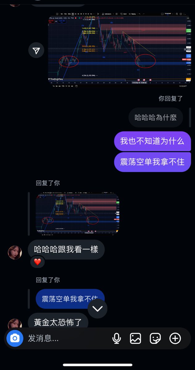 昨晚深夜成功抓了一个黄金底部 而我跟组长依旧是看涨的