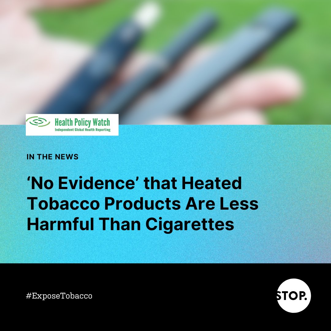 exposetobacco (@exposetobacco) on Twitter photo NEW! <a href="/HealthPolicyW/">Health Policy Watch - Global Health News Reporting</a> reports on STOP’s updated brief, Understanding Heated Tobacco Products, coauthored by Dr. Sophie Braznell of <a href="/BathTR/">Tobacco Control Research Group</a>. In a recent media briefing quoted in the article, Dr. Braznell says “We’re told HTPs are safer—but our research shows we should question NEW! <a href="/HealthPolicyW/">Health Policy Watch - Global Health News Reporting</a> reports on STOP’s updated brief, Understanding Heated Tobacco Products, coauthored by Dr. Sophie Braznell of <a href="/BathTR/">Tobacco Control Research Group</a>. In a recent media briefing quoted in the article, Dr. Braznell says “We’re told HTPs are safer—but our research shows we should question