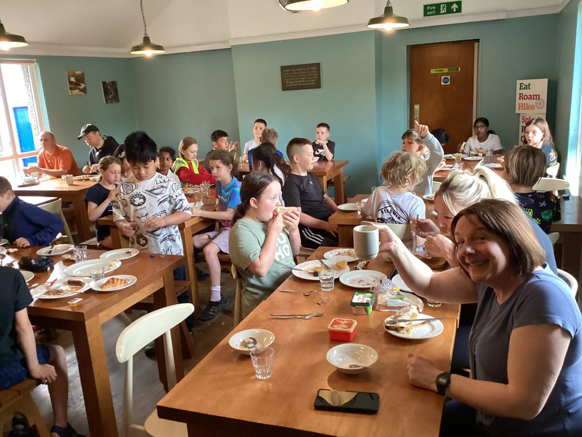 Year 5 have had a great night sleep and a wonderful breakfast! They’re now ready for their third and final day in Malham! 🌈
