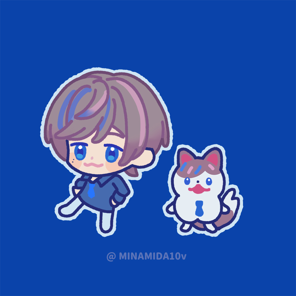 minamida10V's tweet photo. #Seiblue

🐱 + 🍦 = 💎👔

貓貓seible是甜心類型，挑染的頭髮像冰淇淋上的糖粒🩵 https://t.co/VhARrufdPn