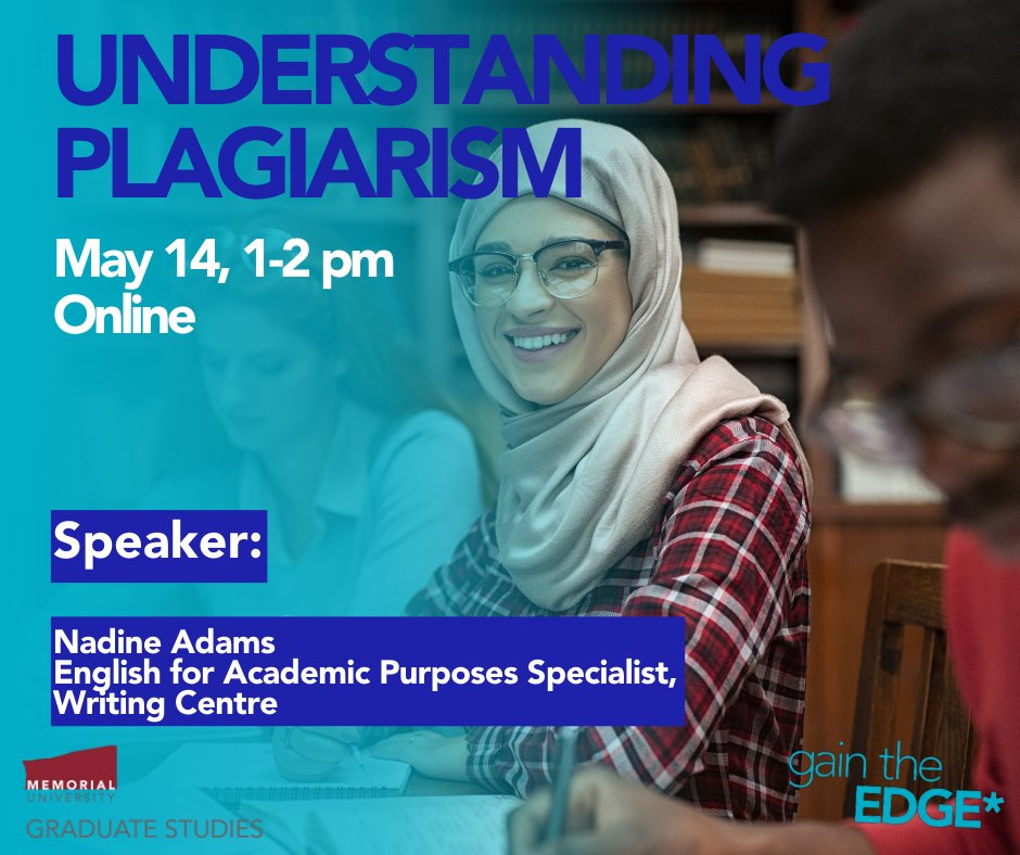 Join us for the "Understanding Plagiarism" workshop, hosted by SGS and the Writing Centre, to learn about common mistakes that can lead to unintentional plagiarism and explore strategies for effective paraphrasing and summarizing.
Register bit.ly/4iMPc3v