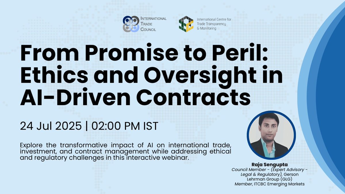 Can AI-driven contracts ensure fair negotiations, or do they introduce new legal risks? Learn how to integrate AI responsibly in trade and investment agreements. Register today: airmeet.com/e/4efddc40-f81…