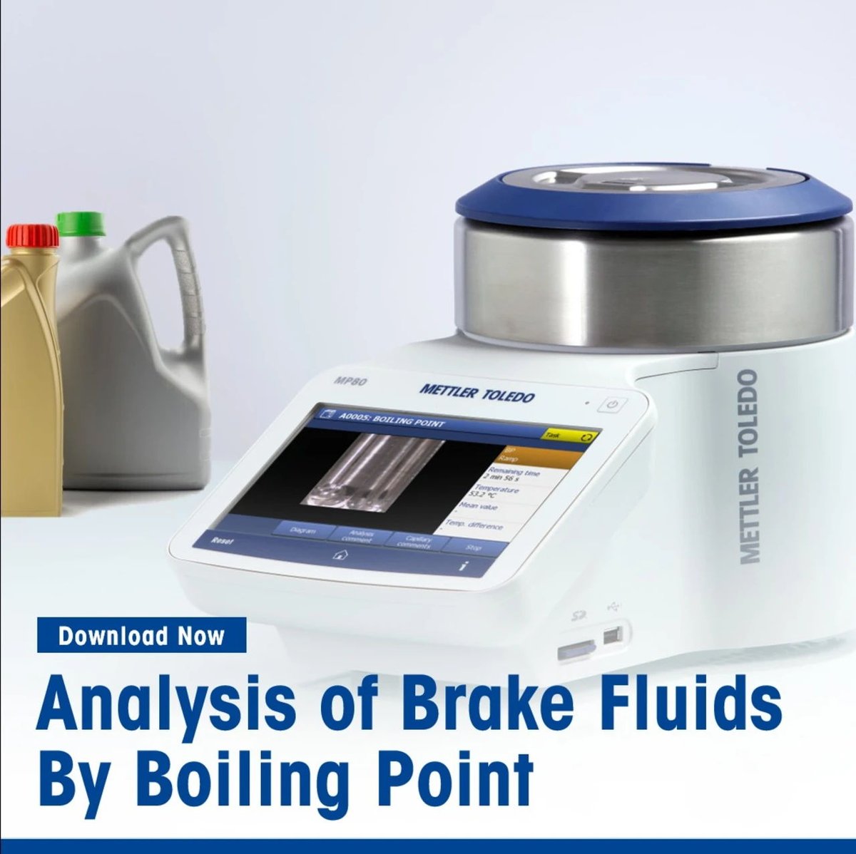 mettlertoledo's tweet photo. Uncover the role of boiling point determination in brake fluids and understand the standards that ensure their performance. Download our application note now to learn more! 🚗💧 #BoilingPoint #Quality #Brake #BrakeFluids https://t.co/Qi6CvONsTS https://t.co/l2mbUMQLs6