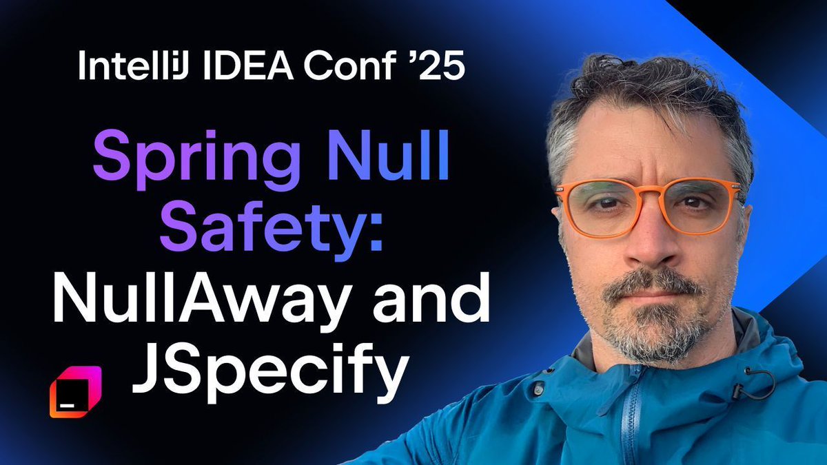 intellijidea's tweet image. Introducing our #IntelliJIDEAConf speakers and talks!

🎙 Null Safety in Spring Applications With JSpecify and NullAway, by @sdeleuze
🗓 June 4, 2:00 pm UTC

Get the full details and register for free today! 👉 jb.gg/n1d0kb