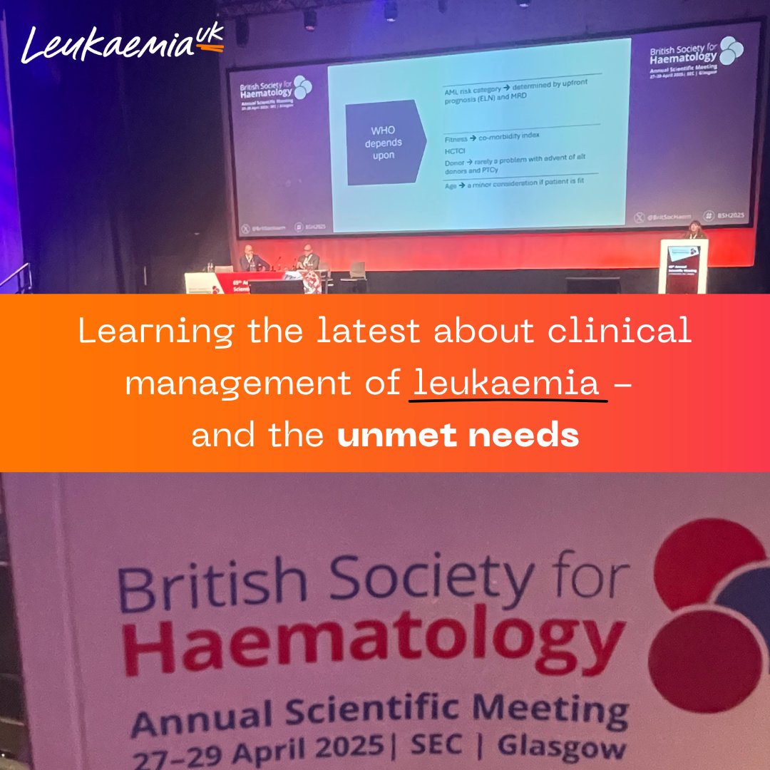 We were delighted to attend this year’s @‌BritSocHaem conference, learning the latest about clinical management of leukaemia and unmet needs. We’ll continue collaborating with the haematology community to improve diagnosis, treatment &amp; care for those affected by leukaemia. #BSH25