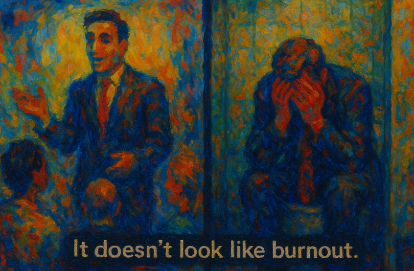 There’s a kind of burnout that doesn’t look like burnout.

You still perform. Still reply. Still lead.

But inside? You’ve gone quiet.
This isn’t tiredness.

It’s your nervous system going into shutdown.

Let’s break it down: Functional Freeze 🧵