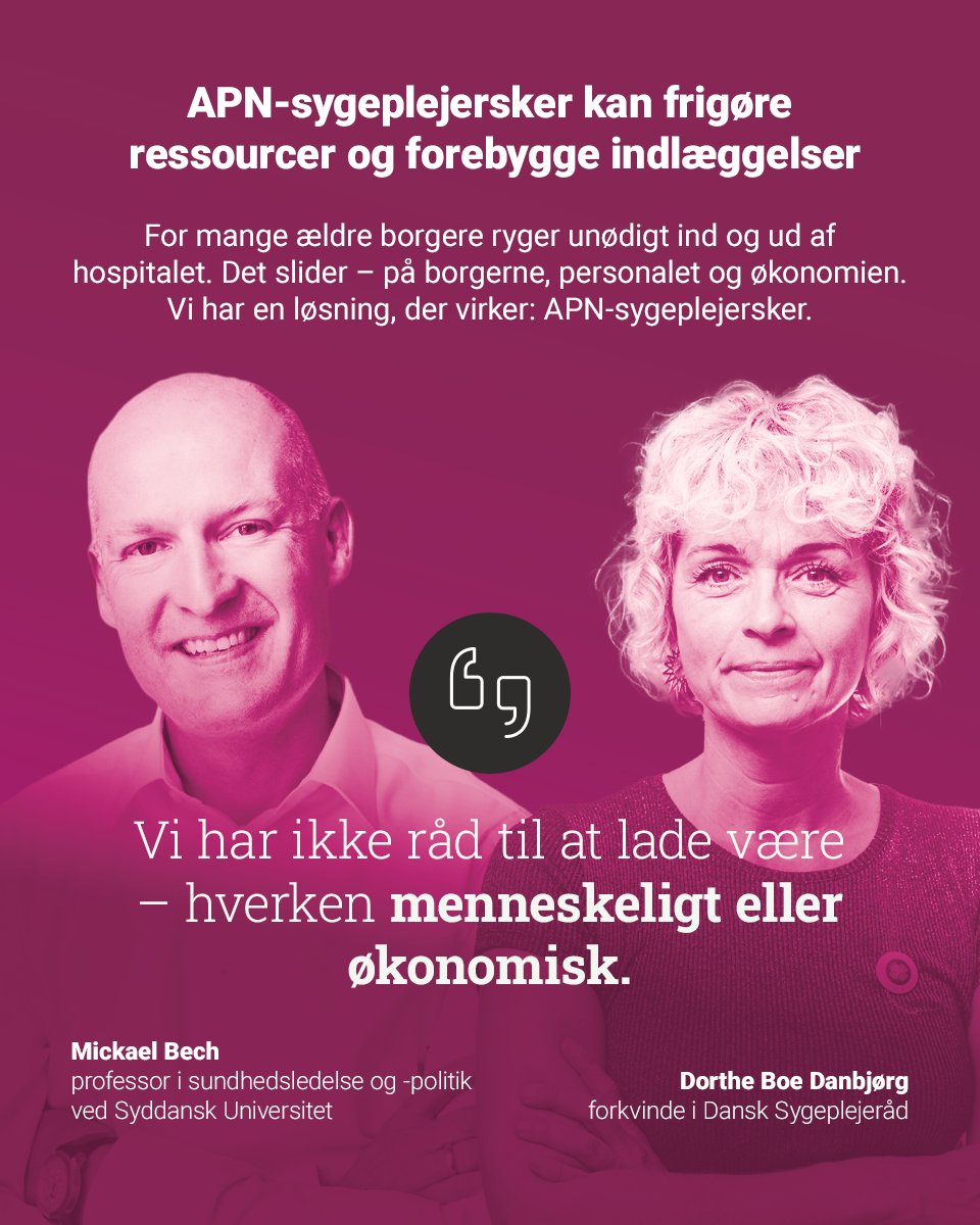 Dansk Sygeplejeråd (@sygeplejeraadet) on Twitter photo En 82-årig kvinde med KOL ryger ind og ud af hospitalet.
Indtil hun møder en APN-sygeplejerske.
6 måneder uden indlæggelser – og livet vender.
Det er muligt. Det virker. Det skal udbredes. Sådan lyder det fra <a href="/BechMbe/">Mickael Bech</a> og <a href="/dbdanbjorg/">Dorthe Boe Danbjørg</a> i <a href="/Sundhedsmonitor/">Sundhedsmonitor</a> sundhedsmonitor.dk/nyheder/debat/… En 82-årig kvinde med KOL ryger ind og ud af hospitalet.
Indtil hun møder en APN-sygeplejerske.
6 måneder uden indlæggelser – og livet vender.
Det er muligt. Det virker. Det skal udbredes. Sådan lyder det fra <a href="/BechMbe/">Mickael Bech</a> og <a href="/dbdanbjorg/">Dorthe Boe Danbjørg</a> i <a href="/Sundhedsmonitor/">Sundhedsmonitor</a> sundhedsmonitor.dk/nyheder/debat/…