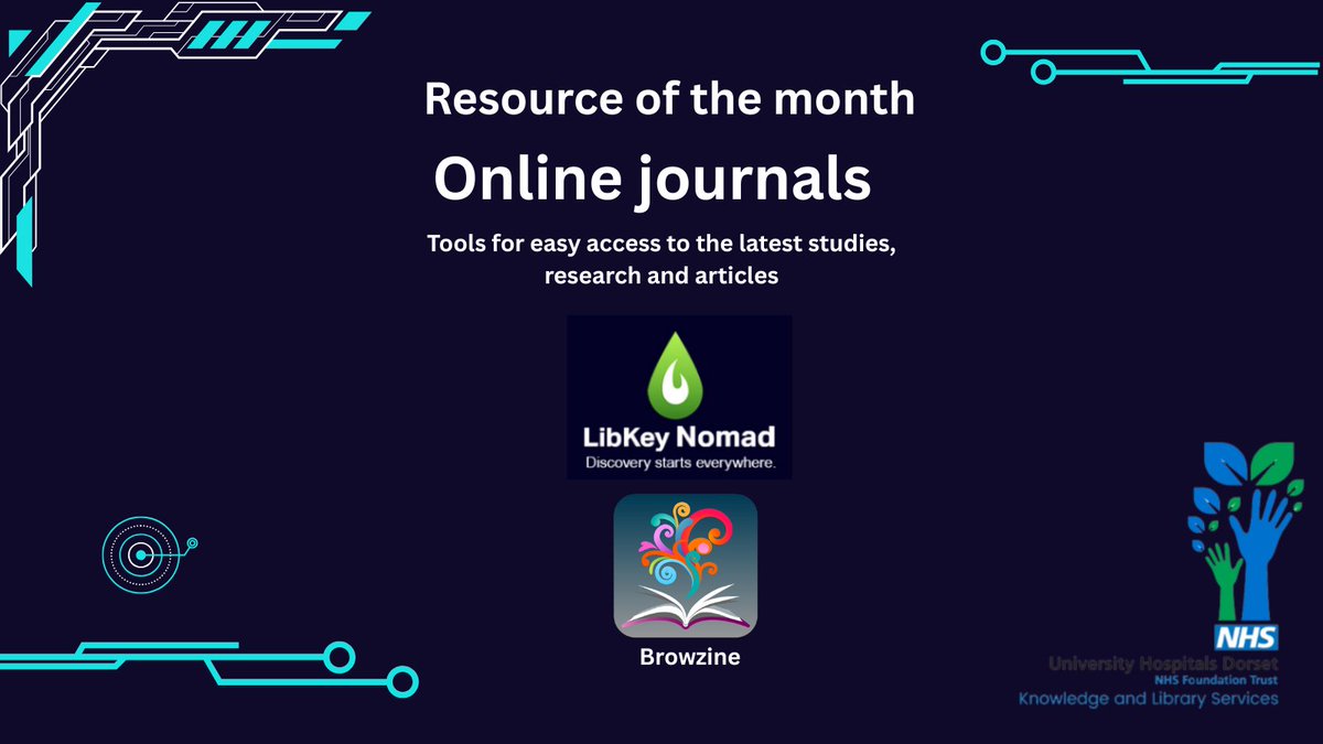 Are you looking for a simple way to access the latest studies, medical research and peer-reviewed journal articles? With our subscriptions to LibKey and Browzine, we’ve got you covered!

Find out more here: nhslibraryuhd.co.uk/resource-of-th…

<a href="/UHD_NHS/">University Hospitals Dorset NHS Foundation Trust</a> <a href="/DorsetHealth/">Dorset HealthCare</a>