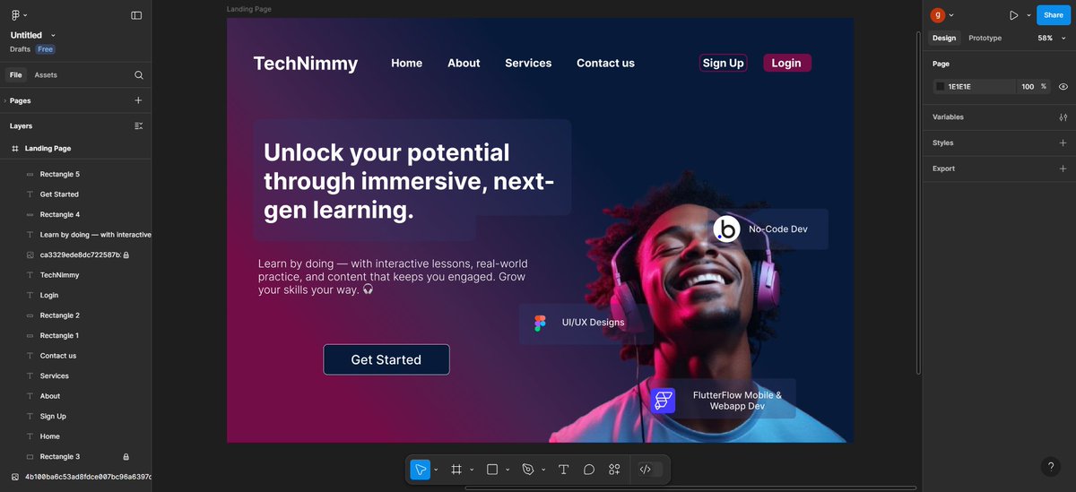 techwithnimmy's tweet image. 🚀 Just designed a clean, conversion-focused landing page for a tech startup. Focused on clarity, modern UI, and strong calls to action.
Would love your feedback
What do you think? What would you improve?
#UIDesign #UXDesign #LandingPage #TechStartup #FigmaDesign #WebDesign