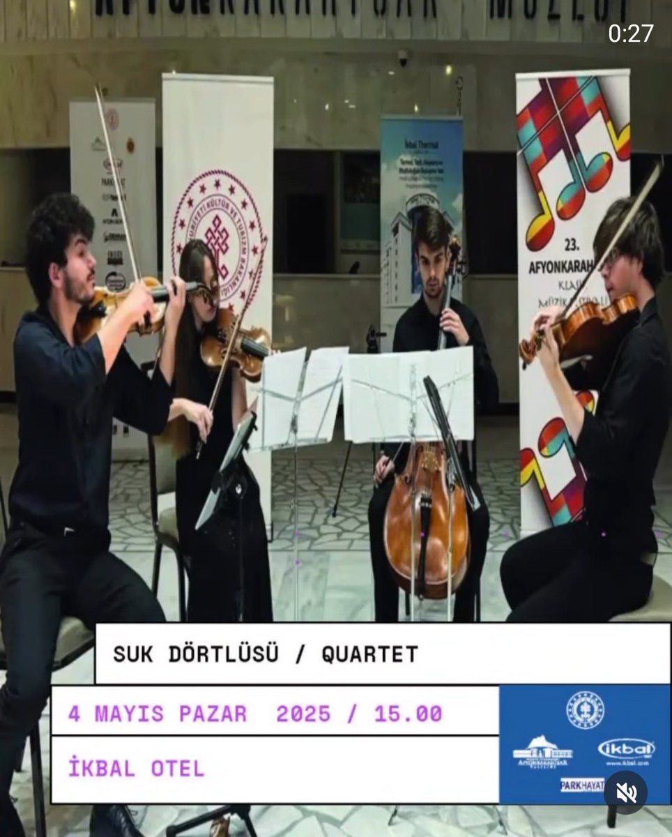 Değerli Sanatseverler, 24'üncüsü düzenleyeceğimiz Afyonkarahisar Klasik Müzik Festivali’nin Pazar günü 
İkbal Otelde gerçekleştirilecek konser.

🗓️ 4 Mayıs 2025
🕗 15.00
📍 İkbal Otel
(Konserimiz ücretsizdir)