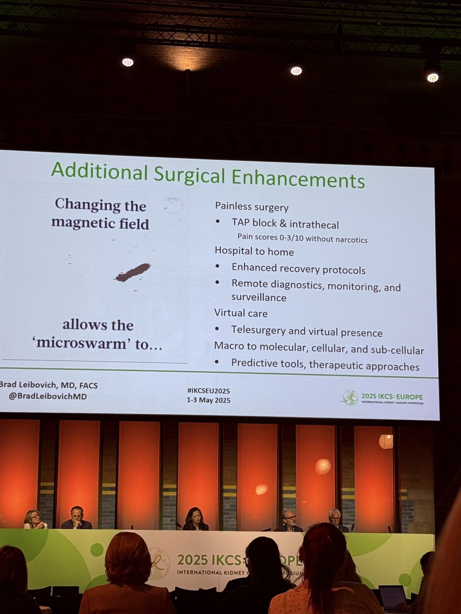 Marc-Olivier Timsit, MD, PhD 🎗️ (@urologieparis) on Twitter photo <a href="/BradLeibovichMD/">B.C. Leibovich MD</a> envisions the future of RCC surgery including computer vision, in vivo histology, personalized systemic therapy, anesthesiology and ambulatory care and…nanobots to replace surgeons !!! #EIKCS25 #IKCSEU25 <a href="/BradLeibovichMD/">B.C. Leibovich MD</a> envisions the future of RCC surgery including computer vision, in vivo histology, personalized systemic therapy, anesthesiology and ambulatory care and…nanobots to replace surgeons !!! #EIKCS25 #IKCSEU25