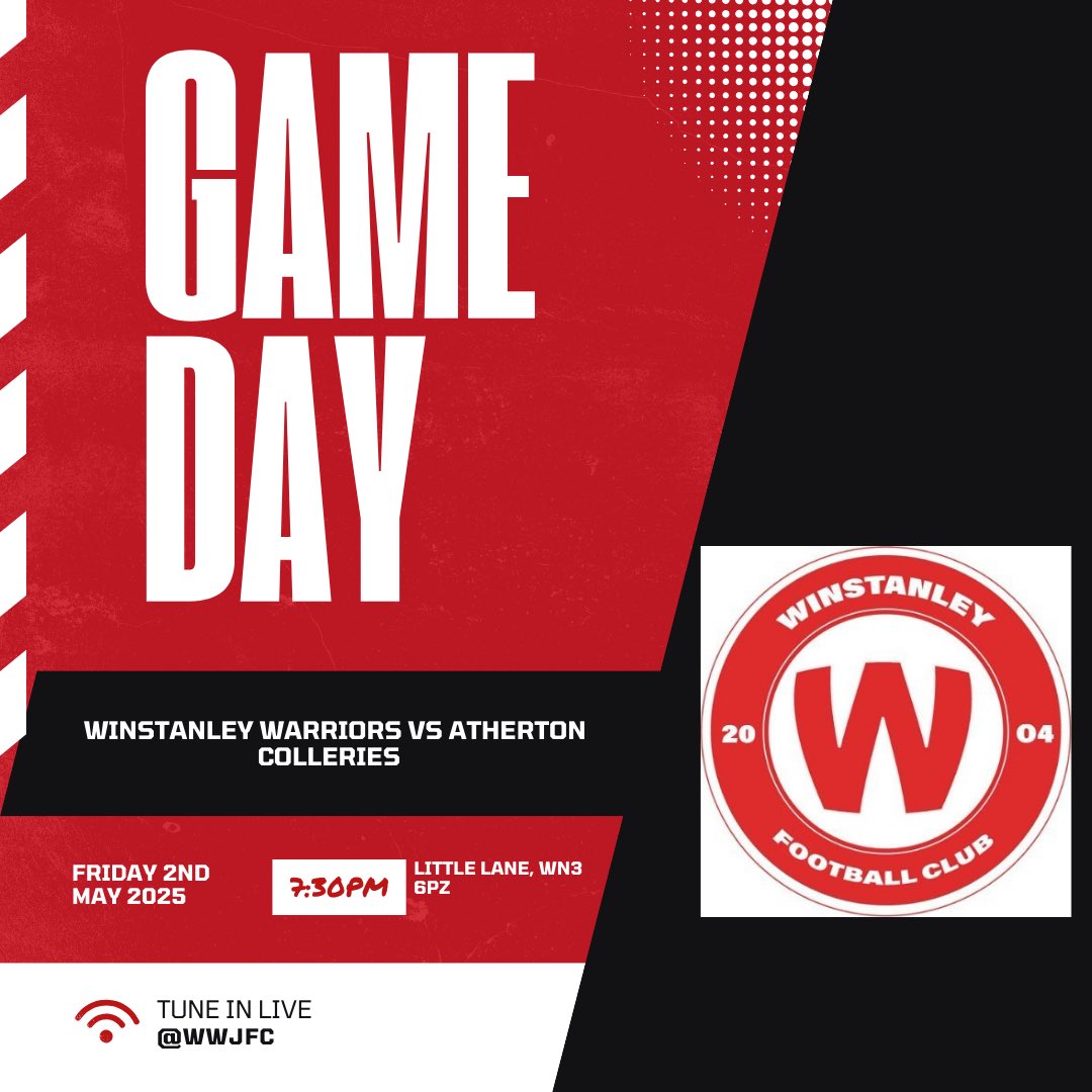 GAME DAY 

Todays we are in @CupWigan36858 Semi Final action as we host <a href="/ACFC1916/">Atherton Collieries</a> at Little Lane. Tonight’s game kicks off at 7:30pm
