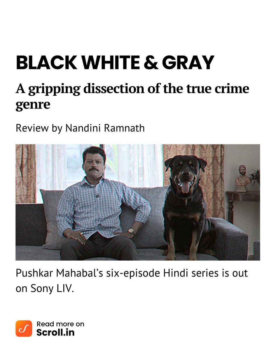 #BlackWhiteAndGray is intense and involving for the most part, unpeeling its many layers with dexterity. 

scroll.in/reel/1081698/

The performances are excellent. Saee Bhope’s camerawork deftly captures the show’s double-headed quest to make viewers question what they are