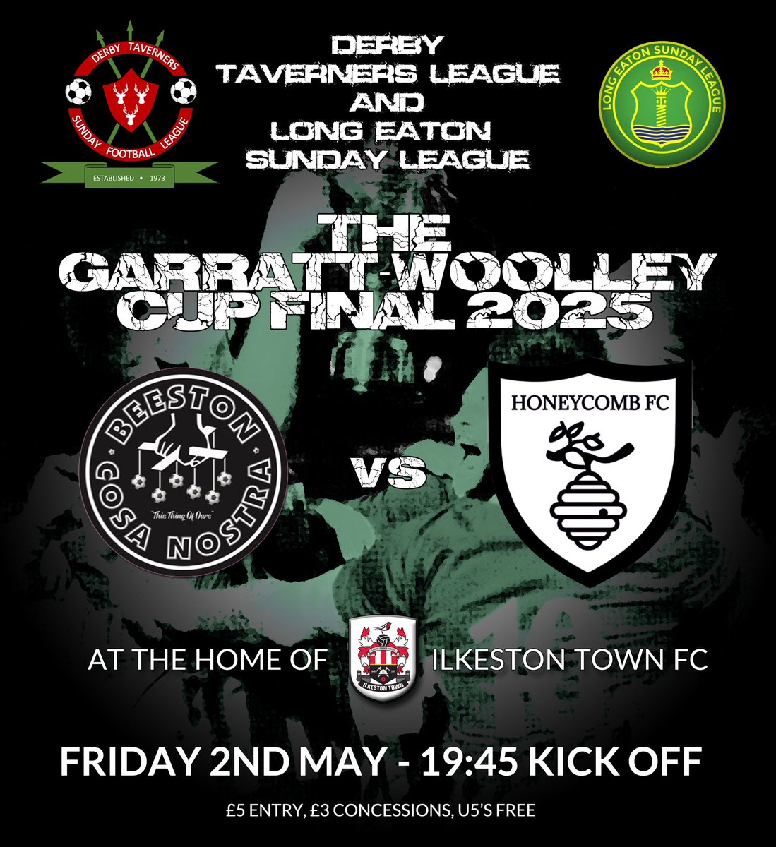 Match day at <a href="/ilkestontown_fc/">Ilkeston Town FC</a>

<a href="/BeestonFamiglia/">Beeston Cosa Nostra</a> take on Honeycomb tonight in the Garratt-Woolley cup

7:45 kick off