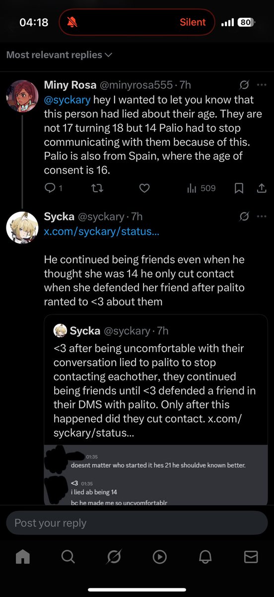 minyrosa555's tweet photo. Lastly, I had to confront this on the original post via comment, <3 stated that she is allegedly not 14, and Palito still keep in contact w/ <3 after hearing that they were. There was no evidence just a statement from their friend &amp;  <3 reason for lying. https://t.co/3gZMeM7QTg