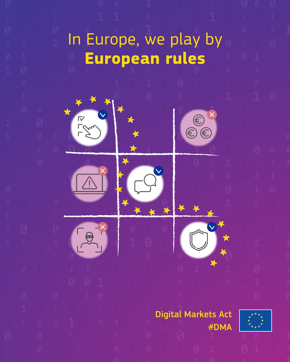 In Europe, big tech doesn't set the rules — we do. 🇪🇺

The Digital Markets Act is reshaping how digital platforms operate in order to:

✅ protect users
✅ boost competition
✅ ensure fairness

So, what’s happening right now?