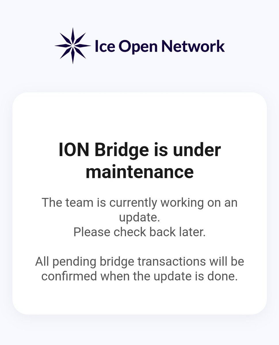 #ION bridge 🌉 will be back soon!