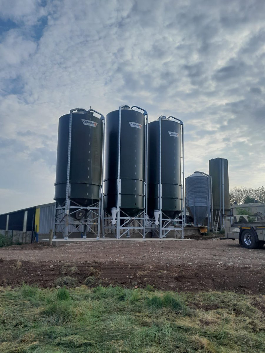 Look at the size of these 👀 

Each Silo has a cubic capacity of 77m3, and depending on the density of the product can store anywhere from 40t to 55t 😳.

Optional Extras:

✅ Cyclone Dust Collectors 
✅ FeedAlert- Remote Silo Monitoring

#SmoothWalledSteelSilos #WeKnowSilos