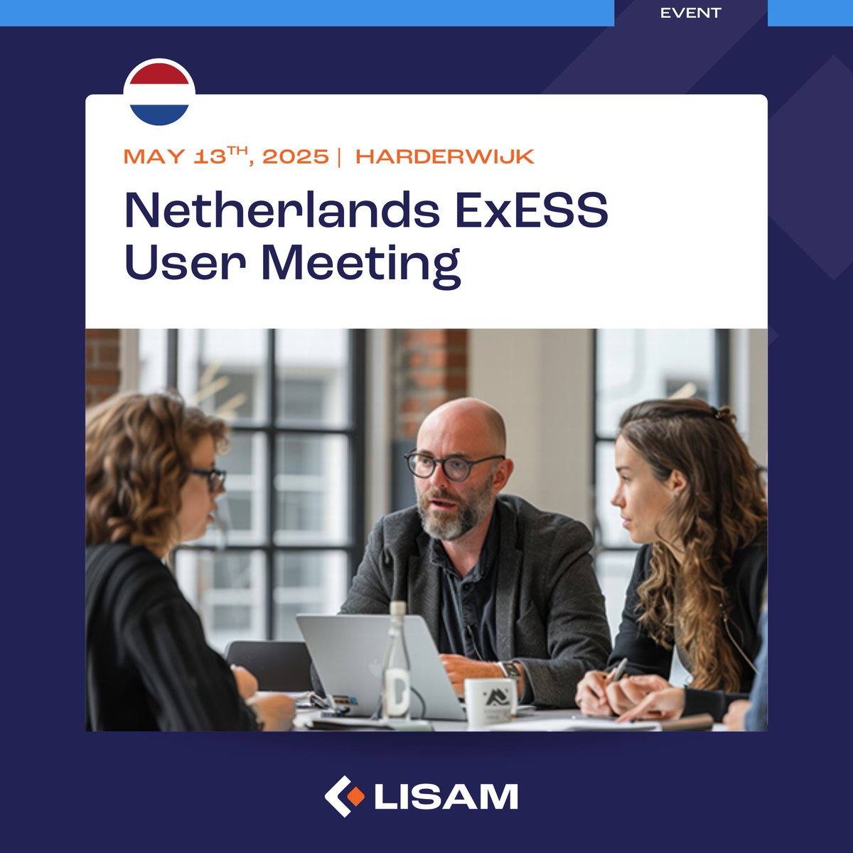 LisamSystems's tweet photo. Are you an ExESS user in the Netherlands? If so, don’t miss our Lisam Netherlands User Meeting organized on May 13th.
📍 Van der Valk Hotel Harderwijk
📅 May 13, 2025 | 9:00 AM to 5:00 PM
⚠️ This event is exclusively for ExESS customers.

🔗 Register here: https://t.co/TBJh8I5chR https://t.co/iMU7j2sfRc