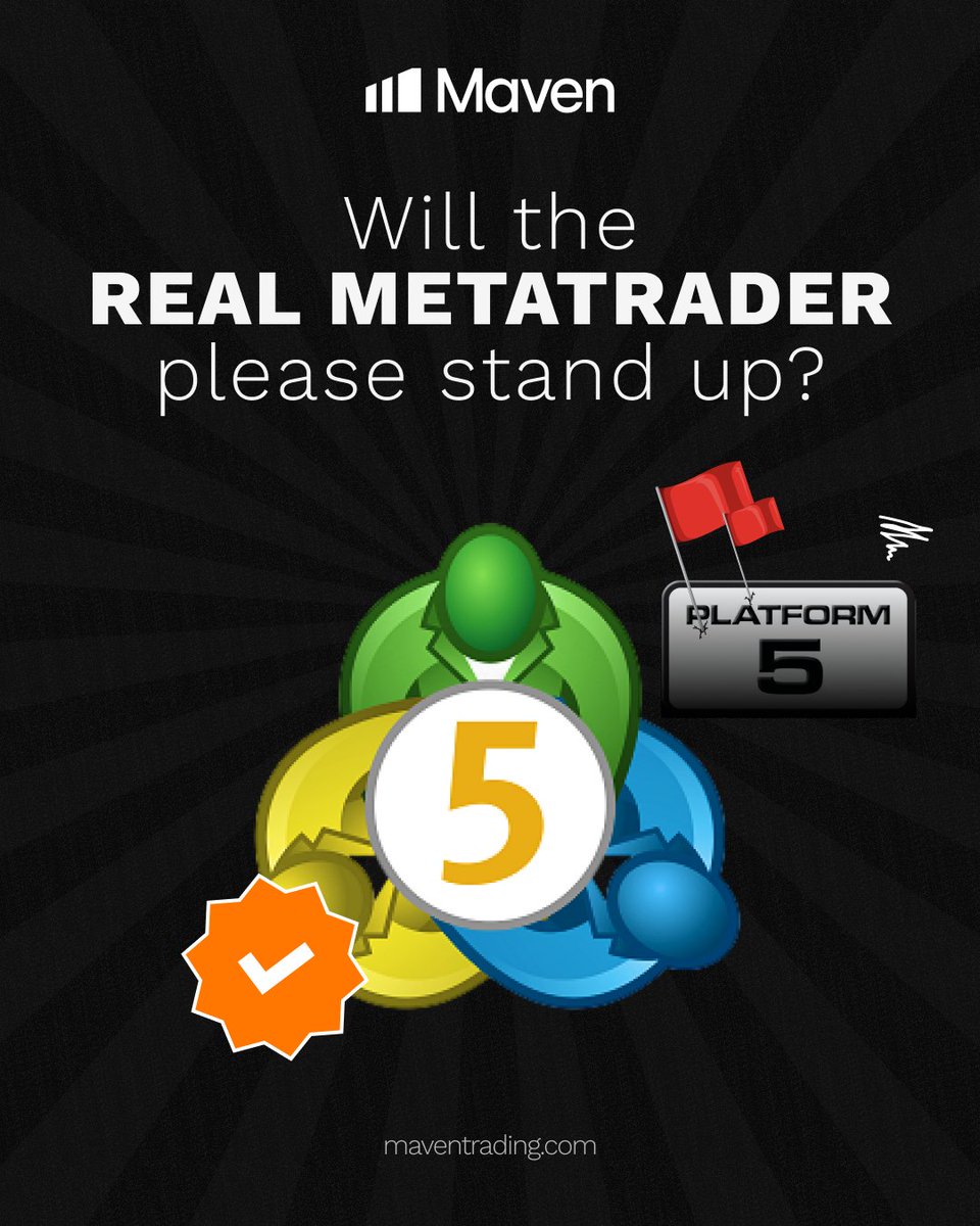 Maventrading's tweet photo. Meta’s back, back again. ✅

That’s right! MetaTrader 5 is back at Maven and it’s fully licensed. What does that mean? Well it means no sudden stops to service, reliable, direct, Maven!

No red flags here. 🚩 https://t.co/YemeLRrBNU