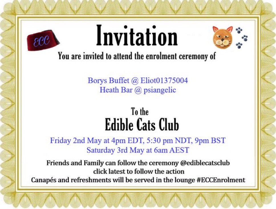 Borys is joining #ECC tomorrow so we hope many of our furiends can join us!!!
#CatsOfTwitter #AussieCatsOfTwitter #CatsAreFamily