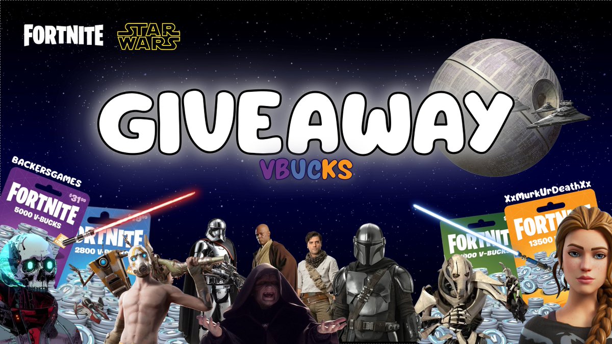 13.500 VBUCKS GIVEAWAY 🔥

• Follow <a href="/XxMurkUrDeathXx/">XxMurkUrDeathXx</a> &amp; me
• Like, Comment &amp; Repost

48 Hours | 3 Winners (4.5K each)