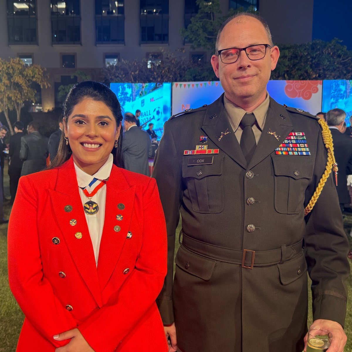 With Col. Edward Cox, United States Army (Army Attaché) Embassy of the United States of America