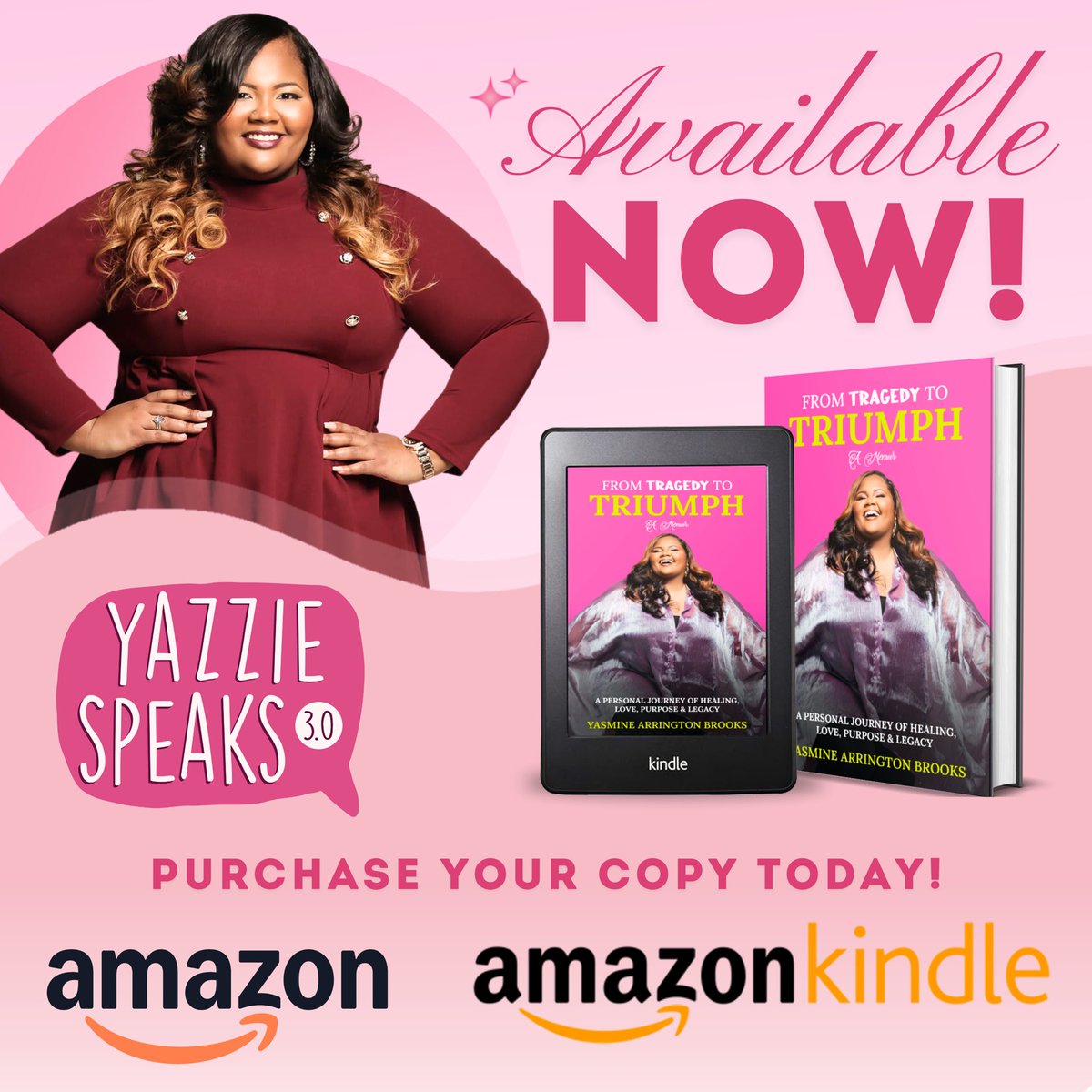 Friends, my memoir entitled From Tragedy to Triumph: A Personal Journey of Healing, Love, Purpose &amp; Legacy IS NOW AVAILABLE on Amazon!! 📕 This book is going to change lives and set the captives free! My testimony will SHOCK you! This book is written to help empaths on their
