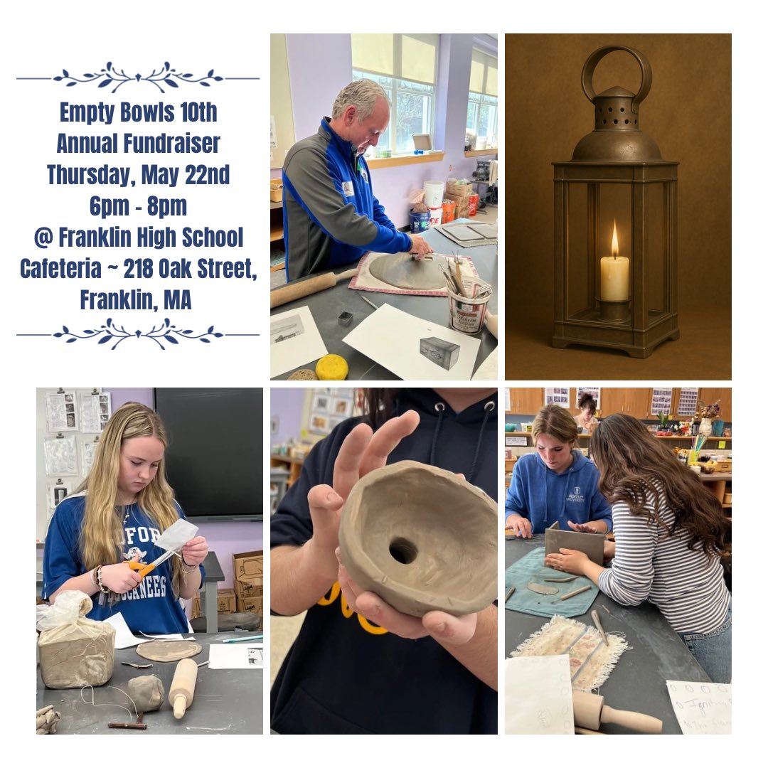 Brenna Johnson (@johnsonb_ms) on Twitter photo Representative Jeff Roy worked with Empty Bowls on a Silent Auction piece for the fundraiser at FHS on Thurs. May 22nd from 6-8pm ~ a family friendly event. All proceeds go to the Franklin Food Pantry. Link to tickets in bio! <a href="/jeffroy/">Jeffrey N. Roy</a> <a href="/FranklinHS/">FranklinHighSchool</a> <a href="/FranklinFoodPan/">Franklin Food Pantry</a> <a href="/FHS_EmptyBowls/">FHS Empty Bowls</a> Representative Jeff Roy worked with Empty Bowls on a Silent Auction piece for the fundraiser at FHS on Thurs. May 22nd from 6-8pm ~ a family friendly event. All proceeds go to the Franklin Food Pantry. Link to tickets in bio! <a href="/jeffroy/">Jeffrey N. Roy</a> <a href="/FranklinHS/">FranklinHighSchool</a> <a href="/FranklinFoodPan/">Franklin Food Pantry</a> <a href="/FHS_EmptyBowls/">FHS Empty Bowls</a>