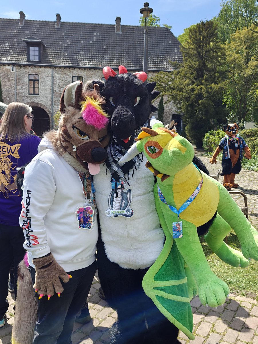 Preturnax's tweet image. It's #Fursuitfriday 🤗
Last weekend at #FWH i met the cute hyena @KaitoHyena
He is very cuddly and friendly, also @AkahitoDragon wanted to meet the hyena 😋

📸 @rriikthedeinon