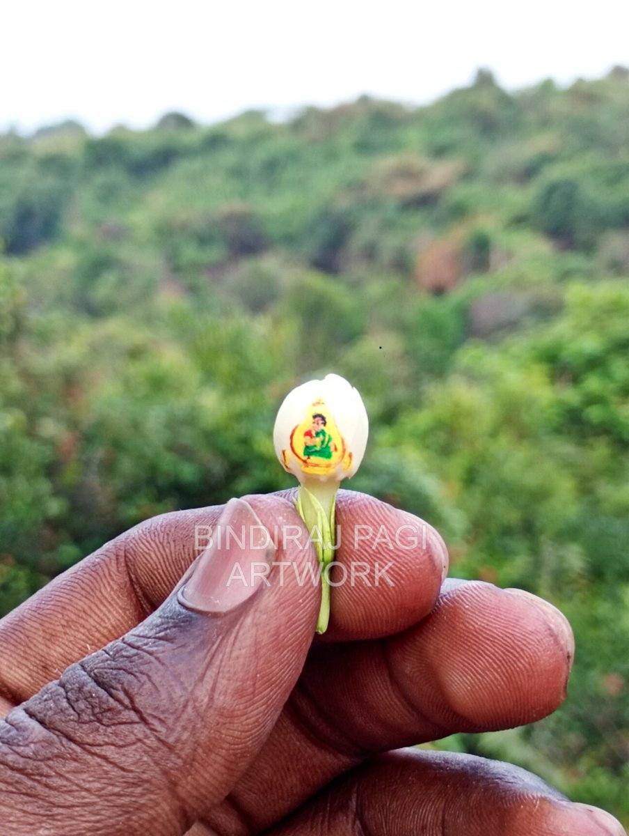 goanewshub's tweet image. Artist Bindiraj Subhash Pagi creates a stunning 0.9 cm painting of Shree Aai Lairai on fresh mogra flower to mark the occasion of Jatrotsav. A divine blend of devotion and micro-art. #Jatrotsav #AaiLairai #MicroArt #Goa