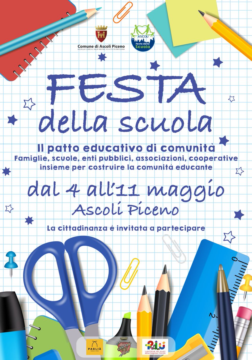 Dal 4 all'11 maggio Ascoli ospiterà la "Festa della scuola", un'iniziativa che coinvolgerà famiglie, scuole, enti pubblici, associazioni e cooperative per costruire insieme la comunità educante. 

comune.ap.it/flex/cm/pages/…