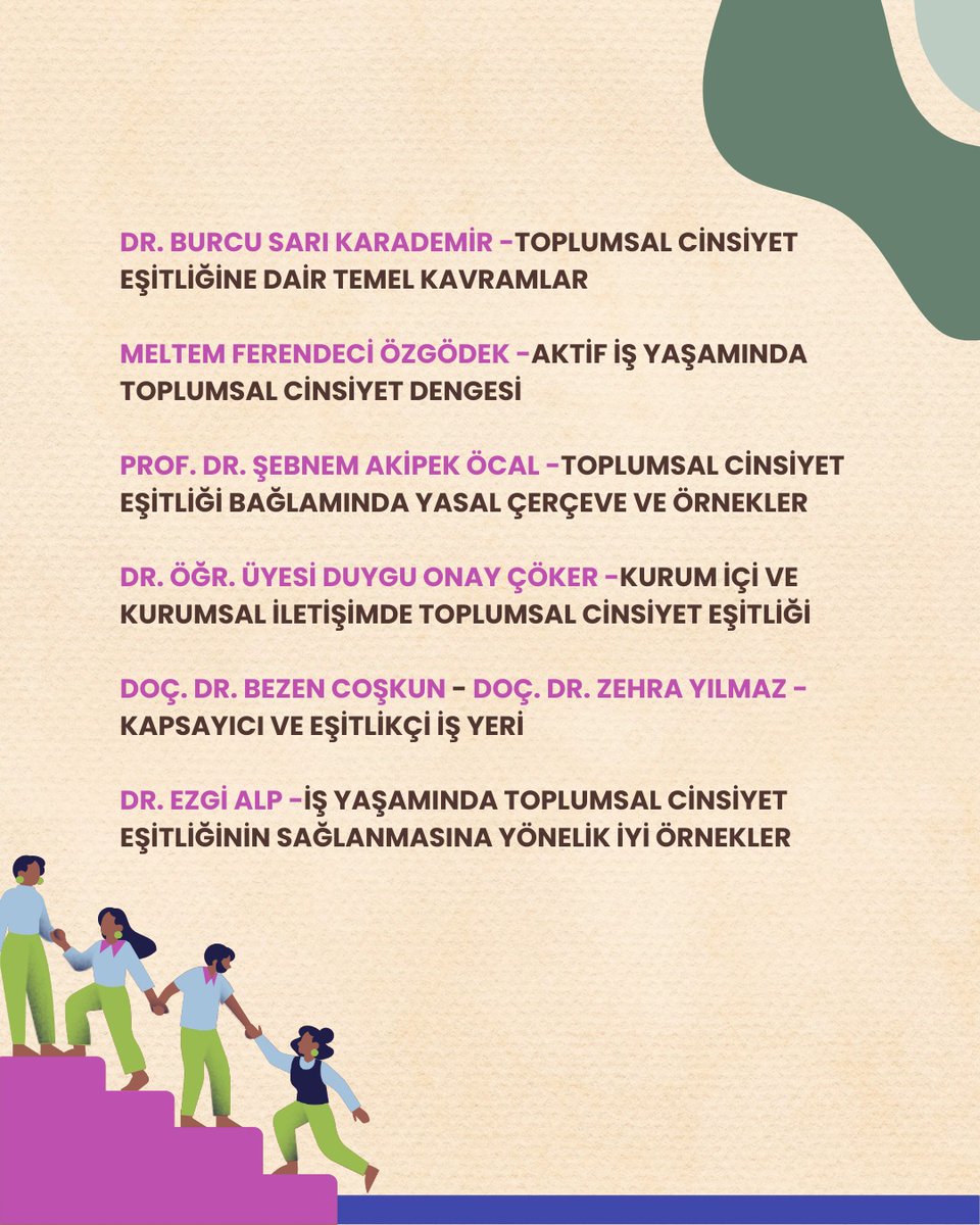 TED Üniversitesi Toplumsal Cinsiyet Çalışmaları Merkezi olarak sunduğumuz Çalışma Hayatında Toplumsal Cinsiyet Eşitliği Eğitimi, 10 Mayıs ve 11 Mayıs 2025 tarihlerinde gerçekleştirilecektir.

Eğitim hakkında daha fazla bilgi ve kayıt için tıklayınız: 
bit.ly/3XT3Or0