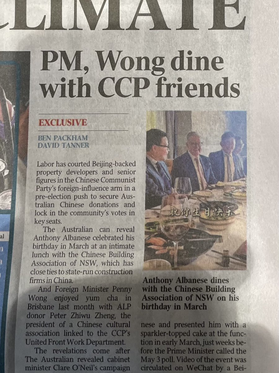 PeterCronau's tweet image. Murdoch has nothing left but another Commie scare. 

This isn’t news; it is propaganda by a far rightwing lobby group — needs sanctioning by the Press Council.